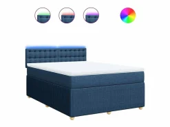 Clicnbuy Base De Cama De Láminas|Somier - 160X200Cm|Cama box spring con colchón tela 160x200 cm