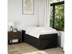 Clicnbuy Cama box spring con colchón tela 90x190 cm Negro Clearance