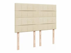 Clicnbuy Cama box spring con colchón tela color 160x200 cm Crema Outlet