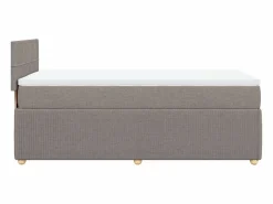 Clicnbuy Cama box spring con colchón tela gris taupe 90x190 cm Topo Hot