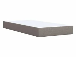 Clicnbuy Cama box spring con colchón tela gris taupe 90x190 cm Topo Hot