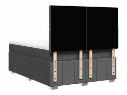 Clicnbuy Somier - 160X200Cm|Cama box spring con colchón tela oscuro 160x200 cm