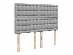 Cama box spring con colchón tela claro 140x200 cm^Clicnbuy Discount
