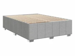 Cama box spring con colchón tela claro 140x200 cm^Clicnbuy Discount