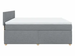 Clicnbuy Somier - 180X200Cm|Cama box spring con colchón tela claro 180x200 cm