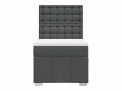 Clicnbuy Somier - 90X190Cm|Cama box spring con colchón tela oscuro 90x190 cm