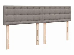 Clicnbuy Cama box spring con colchón tela gris taupe 180x200 cm Topo New