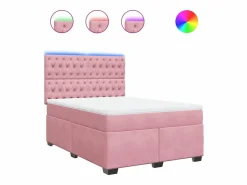 Clicnbuy Base De Cama De Láminas|Cama box spring con colchón terciopelo 160x200 cm