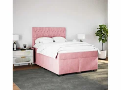 Clicnbuy Base De Cama De Láminas|Cama box spring con colchón terciopelo 160x200 cm