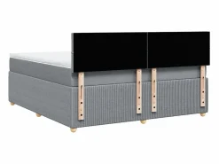 Cama box spring con colchón tela claro 180x200 cm^Clicnbuy