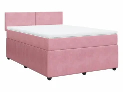 Cama box spring con colchón terciopelo 160x200 cm^Clicnbuy Discount