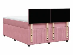 Cama box spring con colchón terciopelo 160x200 cm^Clicnbuy Discount
