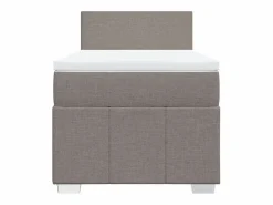Clicnbuy Cama box spring con colchón tela gris taupe 90x190 cm Topo Clearance