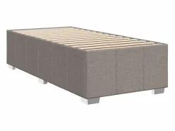 Clicnbuy Cama box spring con colchón tela gris taupe 90x190 cm Topo Clearance