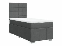 Clicnbuy Somier - 90X190Cm|Cama box spring con colchón tela oscuro 90x190 cm