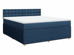 Clicnbuy Cama box spring con colchón tela 180x200 cm Azul Online