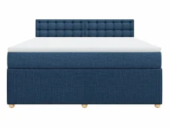 Clicnbuy Cama box spring con colchón tela 180x200 cm Azul Online