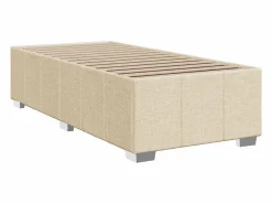 Clicnbuy Cama box spring con colchón tela color 90x190 cm Crema Hot