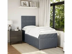 Cama box spring con colchón terciopelo oscuro 90x190 cm^Clicnbuy New
