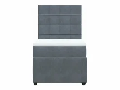 Cama box spring con colchón terciopelo oscuro 90x190 cm^Clicnbuy New