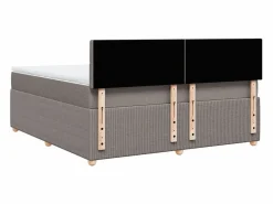 Clicnbuy Somier - 180X200Cm|Cama box spring con colchón tela gris taupe 180x200 cm