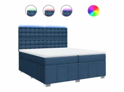 Cama box spring con colchón tela 200x200 cm^Clicnbuy Discount