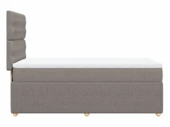 Cama box spring con colchón tela gris taupe 90x190 cm^Clicnbuy Outlet