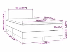 Cama box spring con colchón cuero sintético capuchino 120x190cm^Clicnbuy Clearance