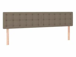 Clicnbuy Cama box spring con colchón LED tela gris taupe 180x200 cm Outlet
