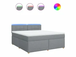Clicnbuy Base De Cama De Láminas|Somier - 180X200Cm|Cama box spring con colchón tela claro 180x200 cm