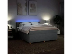 Clicnbuy Base De Cama De Láminas|Somier - 180X200Cm|Cama box spring con colchón tela claro 180x200 cm