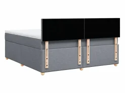 Clicnbuy Base De Cama De Láminas|Somier - 180X200Cm|Cama box spring con colchón tela claro 180x200 cm