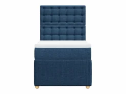 Clicnbuy Cama box spring con colchón tela 90x190 cm Azul Hot