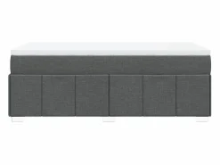 Clicnbuy Somier - 90X190Cm|Cama box spring con colchón tela oscuro 90x190 cm