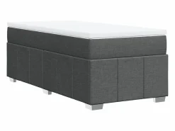 Clicnbuy Somier - 90X190Cm|Cama box spring con colchón tela oscuro 90x190 cm