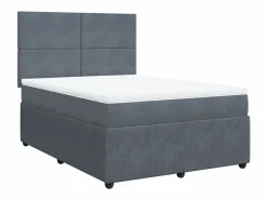 Clicnbuy Base De Cama De Láminas|Somier - 140X190Cm|Cama box spring con colchón terciopelo oscuro 140x190 cm