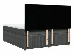 Cama box spring con colchón tela oscuro 180x200 cm^Clicnbuy Discount