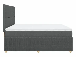Cama box spring con colchón tela oscuro 180x200 cm^Clicnbuy Discount