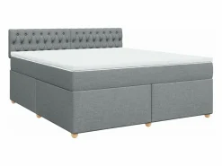 Clicnbuy Cama box spring con colchón tela claro 180x200 cm Gris Clearance