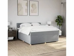Clicnbuy Cama box spring con colchón tela claro 180x200 cm Gris Clearance