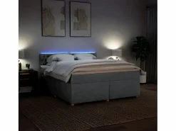 Clicnbuy Cama box spring con colchón tela claro 180x200 cm Gris Clearance