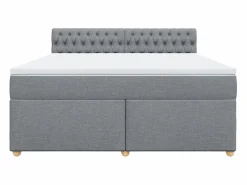 Clicnbuy Cama box spring con colchón tela claro 180x200 cm Gris Clearance