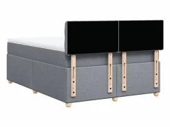 Cama box spring con colchón tela claro 160x200 cm^Clicnbuy Hot
