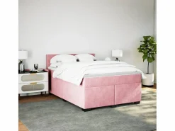 Clicnbuy Base De Cama De Láminas|Somier - 160X200Cm|Cama box spring con colchón terciopelo 160x200 cm