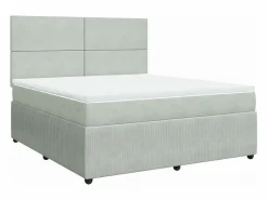 Cama box spring con colchón terciopelo claro 180x200 cm^Clicnbuy Discount