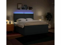 Cama box spring con colchón tela 180x200 cm^Clicnbuy