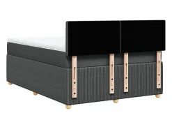 Clicnbuy Somier - 160X200Cm|Cama box spring con colchón tela oscuro 160x200 cm