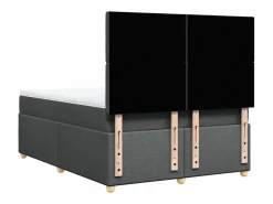 Clicnbuy Cama box spring con colchón tela oscuro 160x200 cm Gris Outlet