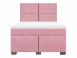 Cama box spring con colchón terciopelo 160x200 cm^Clicnbuy Sale