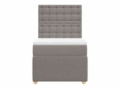 Clicnbuy Somier - 90X190Cm|Cama box spring con colchón tela gris taupe 90x190 cm